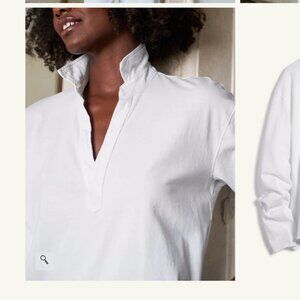 Frank & Eileen "Patrick Popover Henley" heritage jersey white size M NWOT*flaw